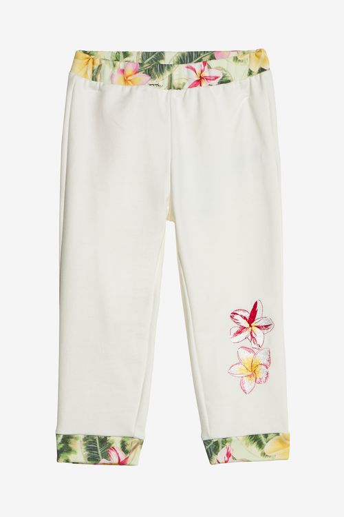 Pants With Embroidered Flowers And Rc Monogram - Female Baby Girls (6m