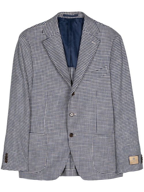 Houndstooth single-breasted jacket - Blue