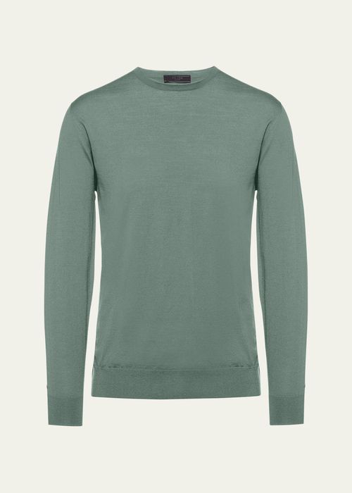 Men's Sage Superfine Wool Crewneck