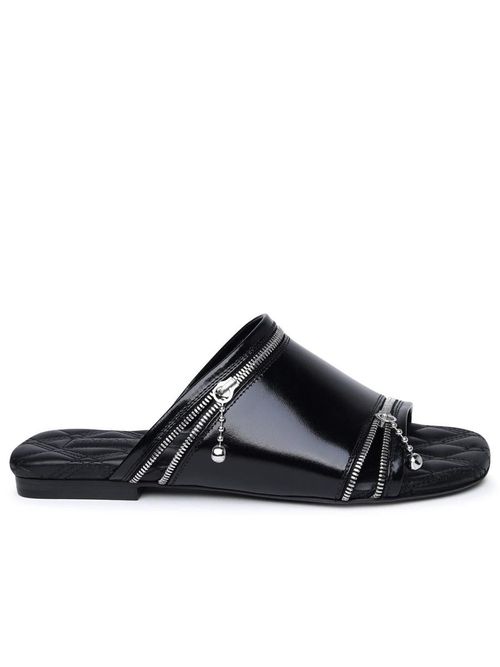 Black Leather Slippers