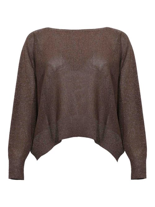 Chocolate Viscose And Lurex Sweater