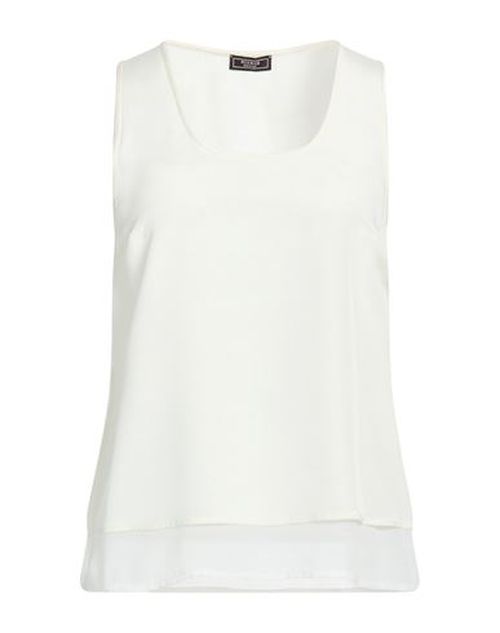 Woman Top Cream Size 8 Silk, Elastane
