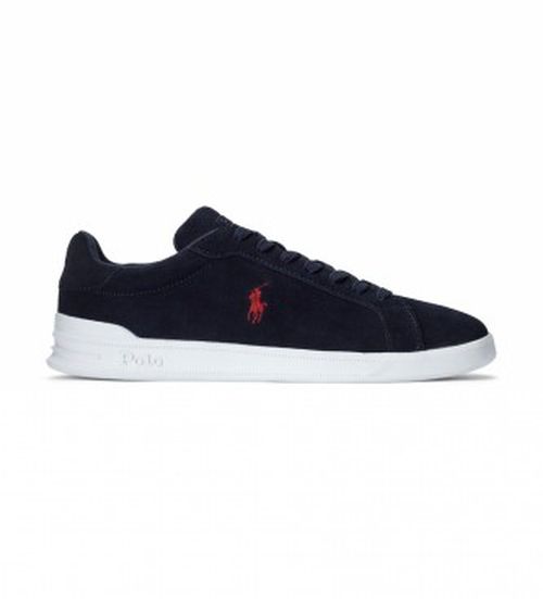 Polo Ralph Lauren for man. 809860882001 Heritage Court II navy leather sneakers (46), Flat, Laces, Casual