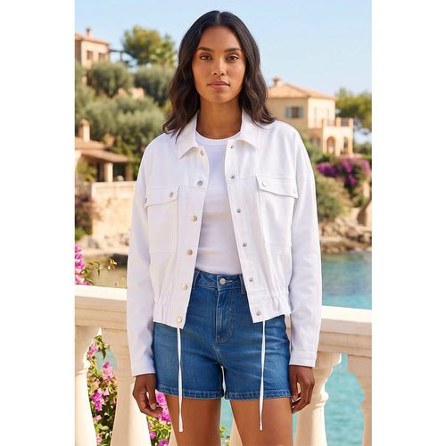 Roman Womens Utility Collared Pocket Jacket - White