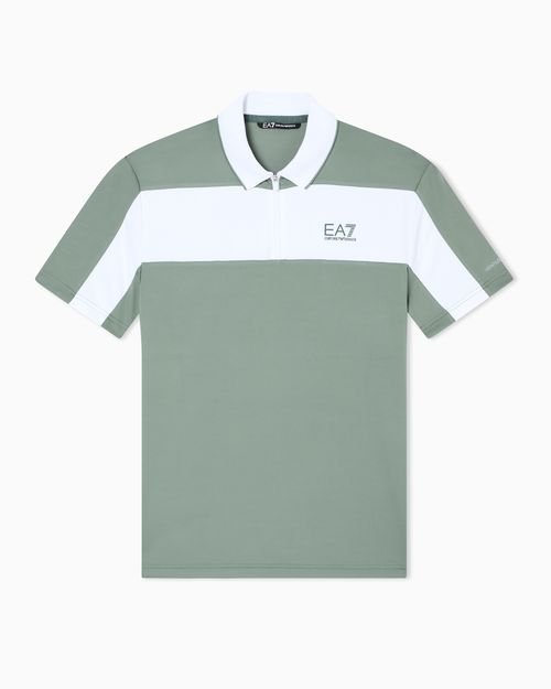 Tennis Pro zip-up polo shirt in VENTUS7 technical fabric