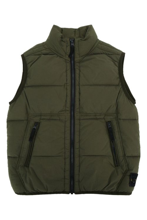Quilted Down Vest — Green