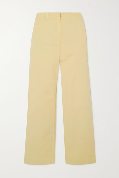 Cloutier Cotton-blend Twill Straight-leg Pants - Yellow