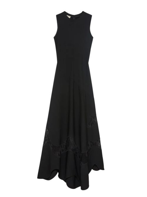 Black Crew Neck Midi Dress