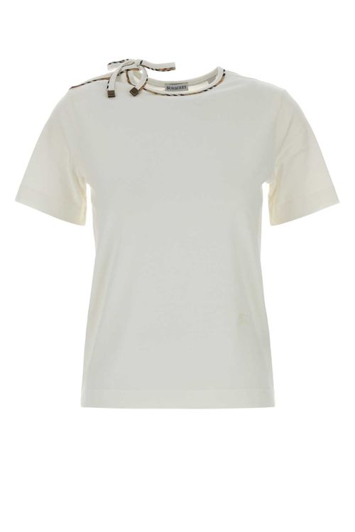 White Cotton T-Shirt Chalk - Women