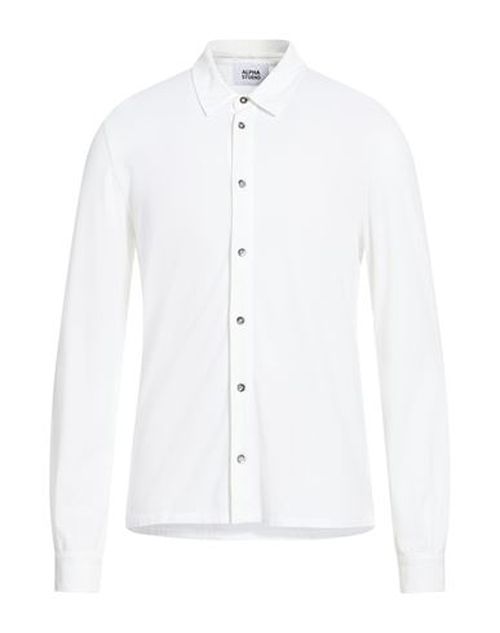 Man Shirt White Size 46 Cotton, Elastane