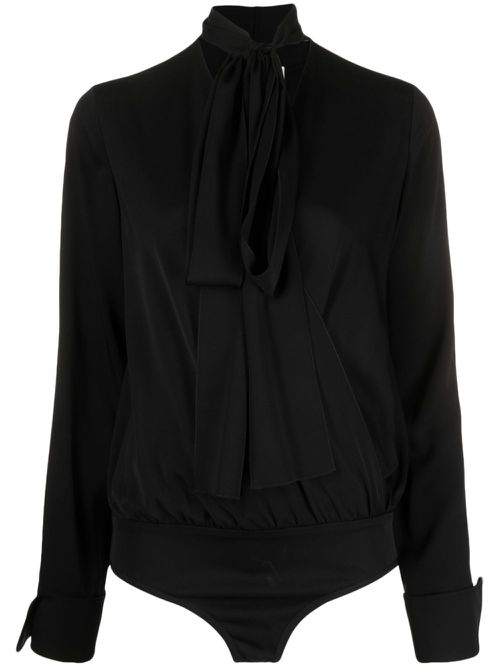 Bow-detail body blouse - Black