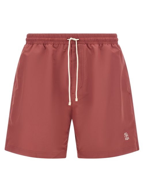 Technical Fabric Swim Shorts — Red