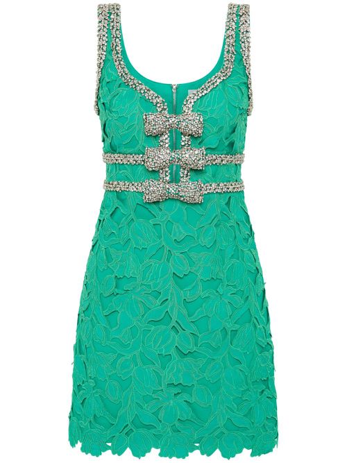 Eden Bow mini dress - Green