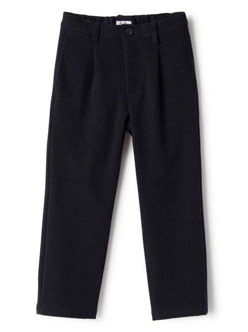 Cotton straight-leg trousers - Black