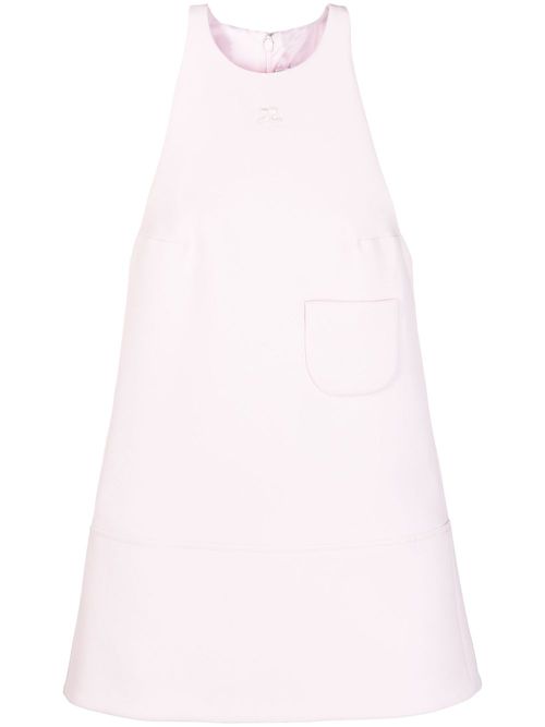 Patch-pocket A-line minidress - Pink