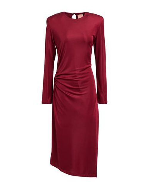 La Semaine Paris Woman Midi dress Burgundy Size 12 Polyester, Elastane