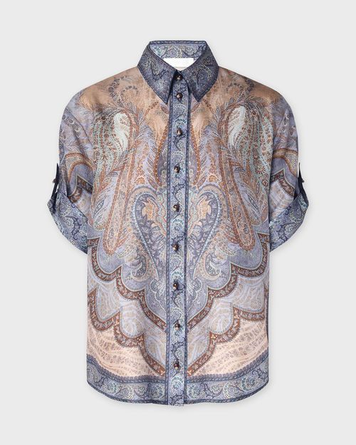 Zimmermann Shirt Wanderlust Short Sleeve Blue 2