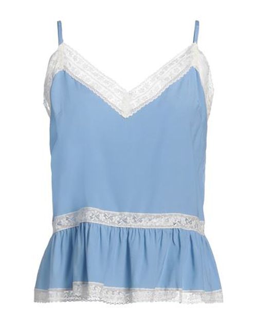 P. a.r. o.s. h. Woman Top Light blue Size M Silk, Elastane
