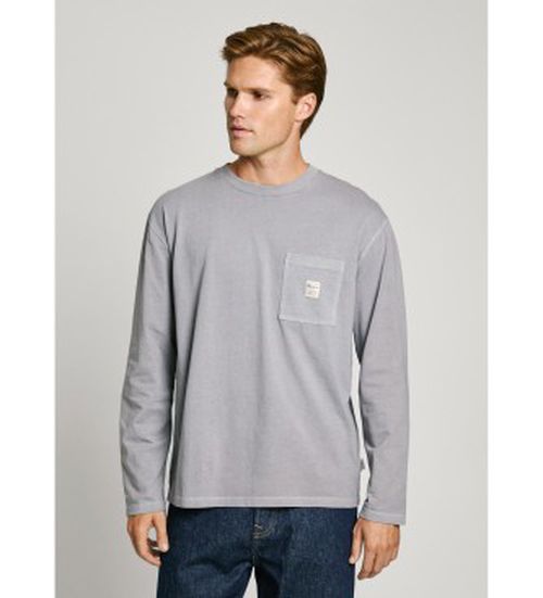 Pepe Jeans for man. PM509772 Paul T-shirt grey (XL), Casual, Cotton, Long sleeve, Sustainable
