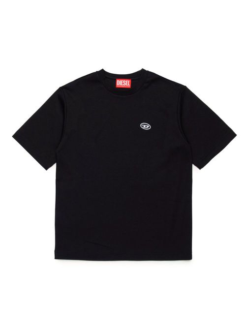 Logo-appliqué cotton T-shirt - Black