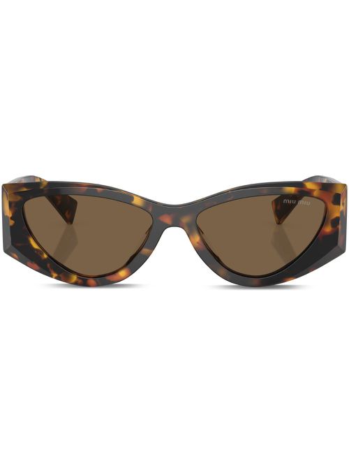 Tortoiseshell-effect cat-eye frame sunglasses - Black