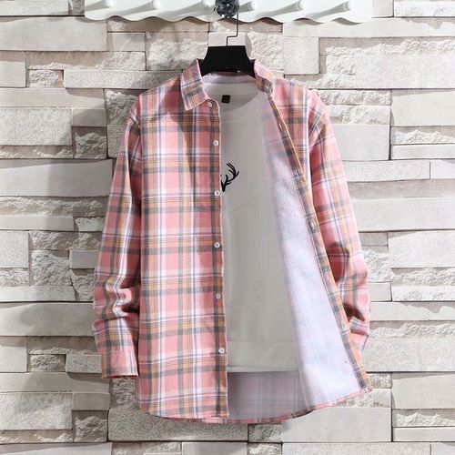 ​​Men's Plush Flannel Shirt – Vintage Checkered & Fleece-Lined Long Sleeve 20+ Colors – Unisex Oversized Streetwear For Fall/Winter