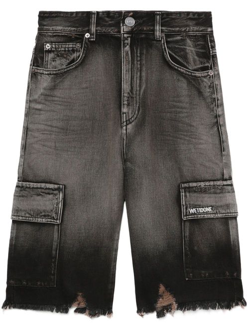 Gradient black jorts