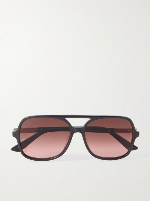Judy Aviator-style Acetate And Gold-tone Sunglasses