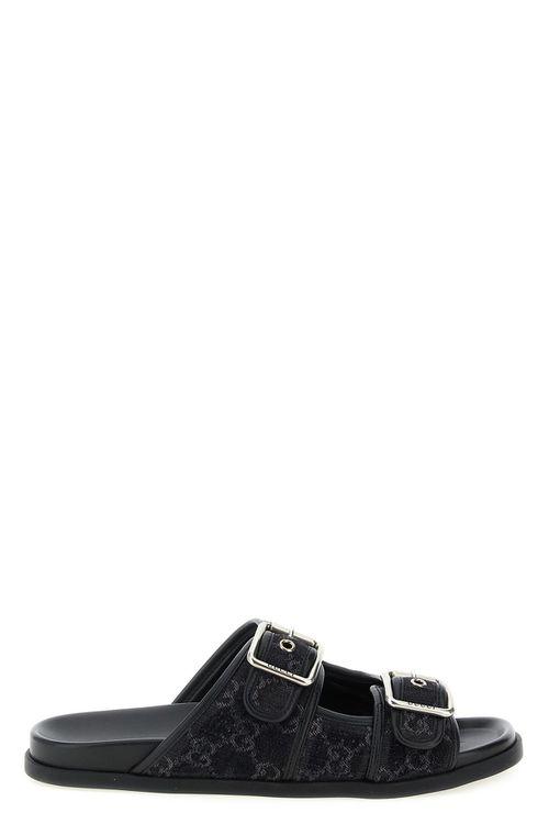 Gg Denim Slides