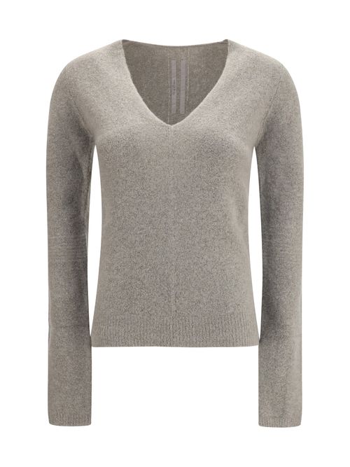 Cashmere V-Neck Sweater — Gray