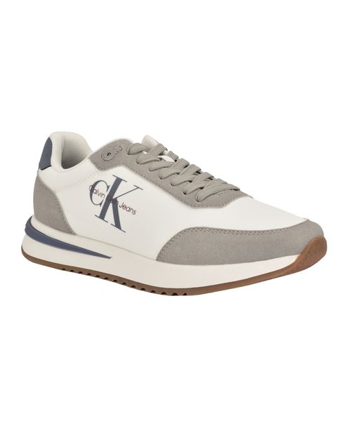 Men's Phino Lace-Up Casual Sneakers - Light Grey/White/Blue