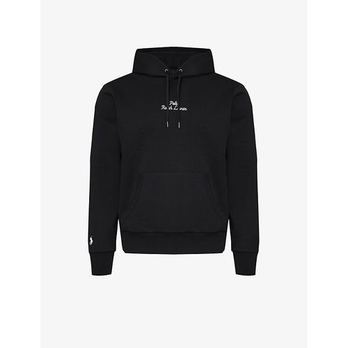 Mens Polo Black Brand-embroidered Relaxed-fit Cotton-blend Hoody 