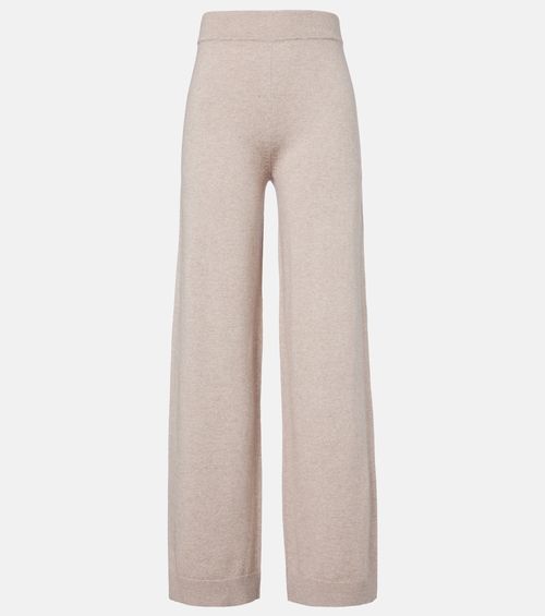 Cotton and cashmere wide-leg pants