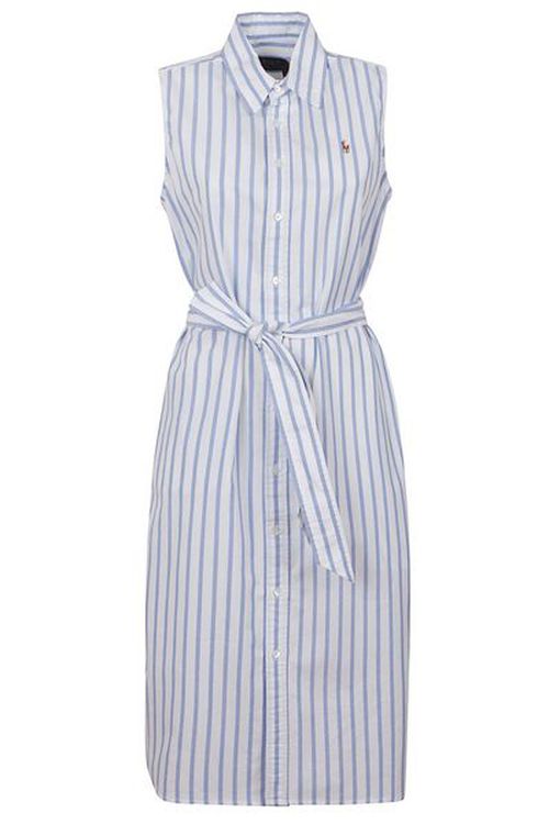 Polo Ralph Lauren Pony Embroidered Striped Midi Dress