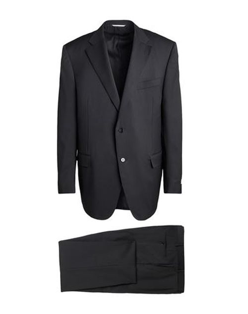 Canali Man Suit Black Size 34 Wool