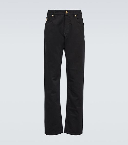 Embellished mid-rise straight jeans