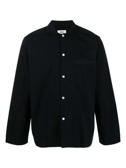 Poplin pajama shirt - Black