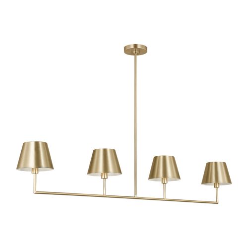 Satin Brass Linear Chandelier from the Ender Collection