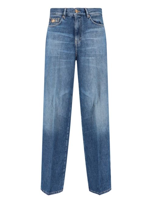 Men's Lyocell Denim Jeans with Calf Leather Trim