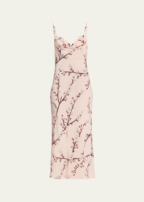 Alexander McQueen 여성 Cherry Blossom Leather Midi Dress BG_4853076_100070_MPINK