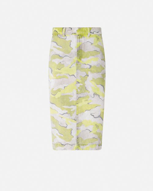 Camouflage calf-length skirt - 38