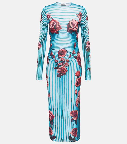 Floral jersey midi dress