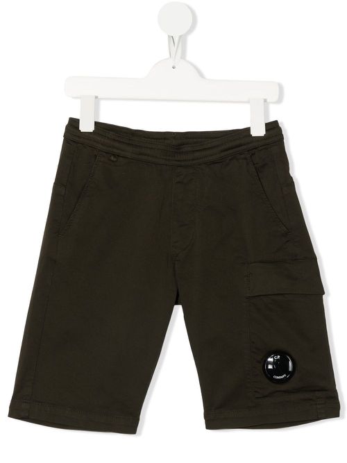 Logo-patch cargo shorts - Green