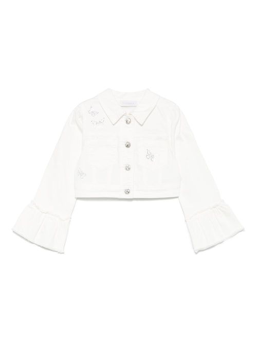 Butterfly denim jacket - White