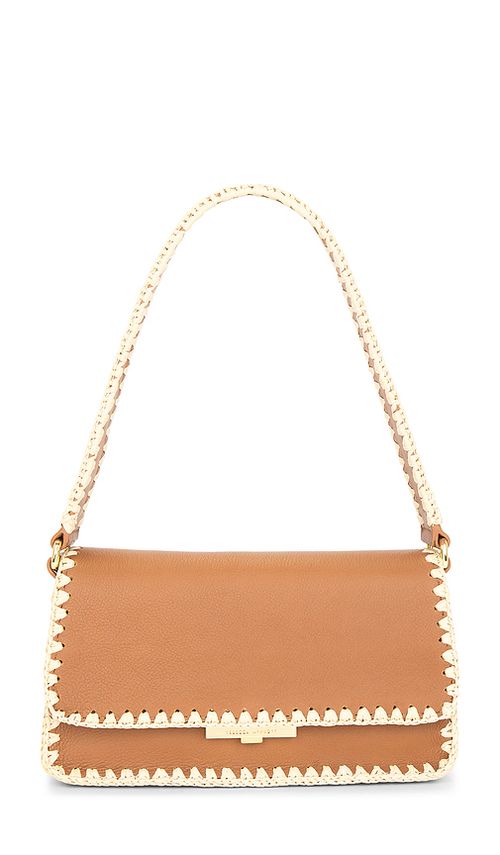 Rebecca Minkoff Berkley Flap Shoulder W/ Raffia in Cognac