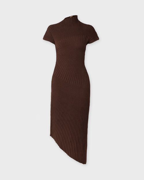 Cult Gaia Dress Chrysta Knit Brown