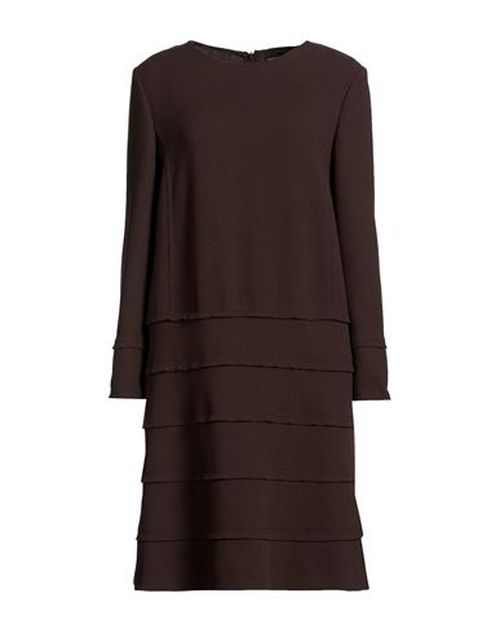 Woman Midi dress Dark brown Size 6 Wool