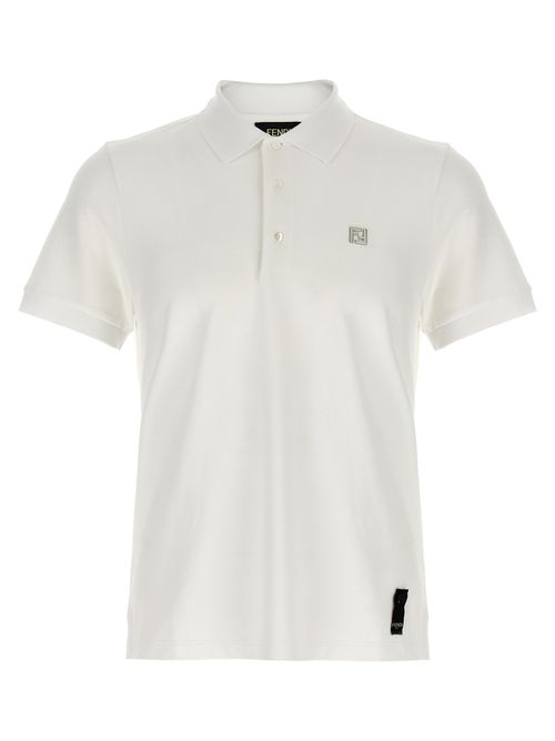Fendi - Ff Metallic Logo Shirt Polo White