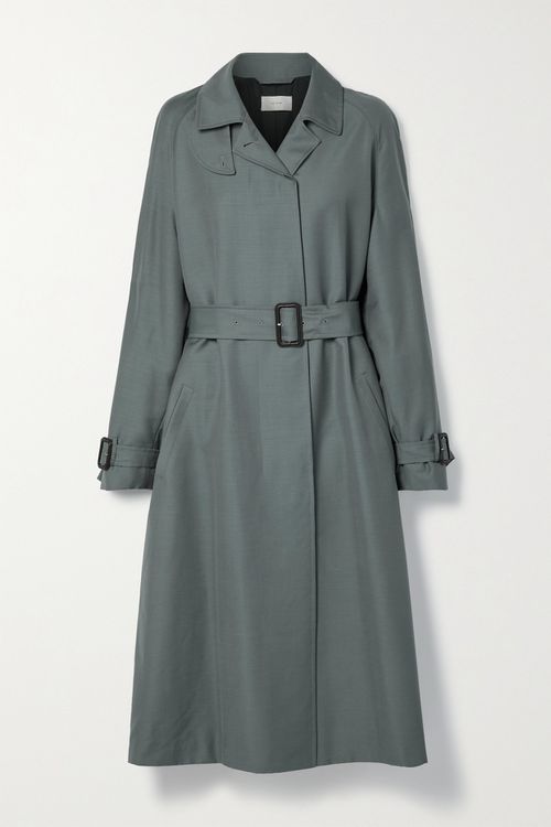 Karim Belted Wool And Mohair-blend Coat - Gray green - US2