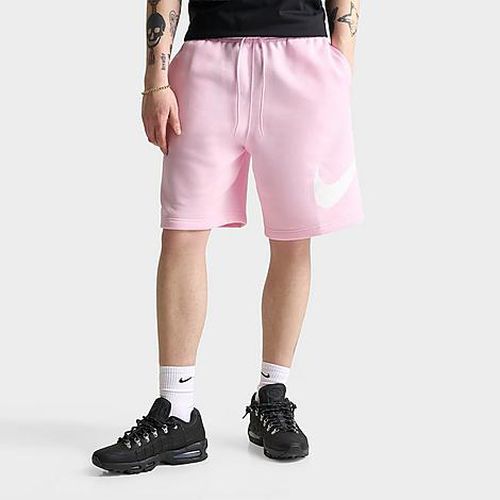 Men's Club Fleece Swoosh Graphic Shorts in Pink Foam/Pink Foam/White